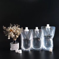 Pochettes souples biodégradables CM en plastique transparent à bec verseur, résistantes, pour jus, boissons et vin liquide