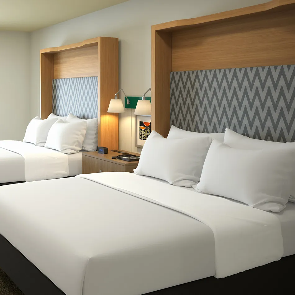 holiday inn H4 Formula Blue Holiday Inn Express HIE Commercial Hotel Bed Room Headboard Furniture TOP HOTEL FURNITURE nightstand