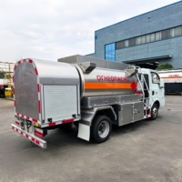 Camion-citerne à carburant Dongfeng 4*2 en alliage d'aluminium, 5000L, pour le transport de pétrole brut, de gaz et de diesel, 3 tonnes