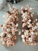 Rangkaian Bunga Sutra Buatan Warna Cokelat Champagne Kahki untuk Dekorasi Pesta Pernikahan dan Acara Musim Gugur