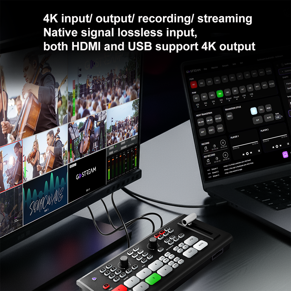 OSEE GoStream Deck 4K Video Mixer Switcher 4ch HDMI Input 4K