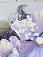 J-142 Installation artistique extérieure géante de fleurs violettes élégantes et imposantes, faite à la main pour toile de fond de mariage, fleur énorme