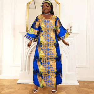 2025 New Arrival African Print Maxi Dress for Women <strong>Plus</strong> <strong>Size</strong> Ankara <strong>Kaftan</strong> 3/4 Sleeve Dashiki Robe for Party Wedding Daily Wear - Product Image 5