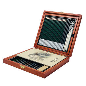 Set Pensil Sketsa Profesional GF New Trends 58 pcs Deluxe, Set Pensil Gambar dan Sketsa dengan Kotak Kayu - Product Image 1