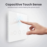 Interrupteur tactile intelligent en verre 6 touches 10A pour contrôle Wi-Fi, 120x120, norme BRA