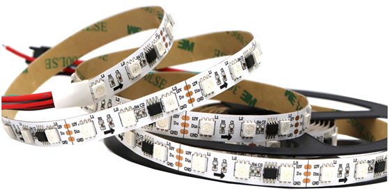 5050 RGB 60led/M 300LED 12V Warna Impian Digital Fleksibel Dmx Rgb Led Strip Lampu Tali WS2811