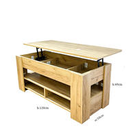 Table basse convertible et extensible de style ferme moderne, hauteur réglable, pliable, écologique, pour salon