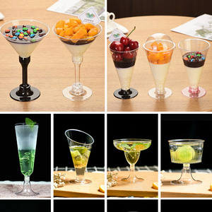 Grande tasse à mousse, tasse à pudding, vin rouge, champagne, tasse aérienne, tasse en plastique jetable, transparente, gobelets à gâteaux avec couvercle - Product Image 2