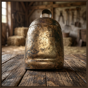 Cloche en bronze antique, ronde, moulée, carillon éolien, objet de collection - Product Image 3