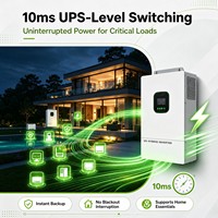 Onduleur Solaire Hybride Tout-en-un 3.6kW 6.2kW 6.5kW 8kW 10kW 12kW Monophasé 120V 240V Hors Réseau Onde Sinusoïdale Pure MPPT pour Usage Domestique