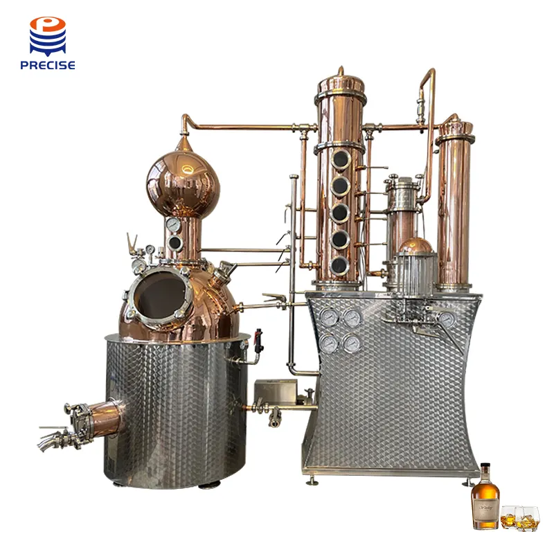 Stainless Steel copper glass distiller still distilling column vodka distillery equipment