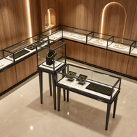 LED-Beleuchtung Eisen und Glas Schmuck Vitrine Metall Theke Tisch für Store Showcase Display