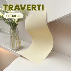 Panel de Pared Interior y Exterior Decorativo de Piedra Flexible Fácil de Instalar Revestimiento de Piedra Travertino Flexible <span class=keywords><strong>Gris</strong></span> Claro - Product Image 3