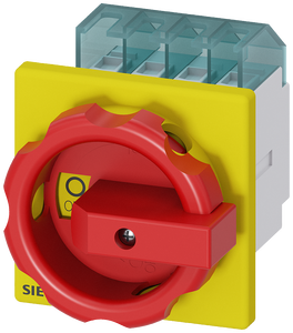 Interrupteur à bouton poussoir 3 pôles, disjoncteur 16A 400V, interrupteur rotatif isolant, jaune, montage sur panneau, CE - Product Image 1