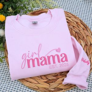Ragazza mamma felpa ricamata felpa con cappuccio per bambini manica inverno/autunno motivo 3D tessuto anteriore distintivo regalo per ragazza mamma - Product Image 4