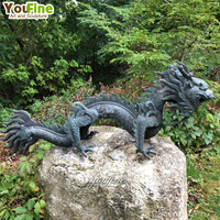 Statue de dragon chinois antique en bronze de taille réelle, décoration de haute qualité pour l'extérieur et la maison