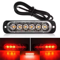 Feux de détresse à LED en aluminium 6 LED, feux de signalisation clignotants pour voitures, feux de signalisation pour pompiers, ambulances, feux de signalisation LED 12V 24V, feux latéraux pour camions