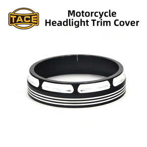 Anillo embellecedor para faro de motocicleta de 7 pulgadas para Harley, cubierta protectora decorativa de aluminio CNC para faro, color negro - Product Image 6