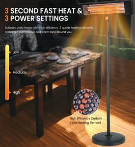 Harga Grosir Termurah 1800W Teras Luar Ruangan Pemanas Berdiri Bebas Teras Inframerah - Product Image 5