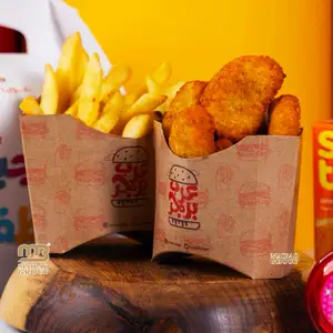 Custom Food Packaging Disposable Food Grade Fried Chicken Box French Fries Anti-oil Chips Box, Holder Cup Potato Chips Container