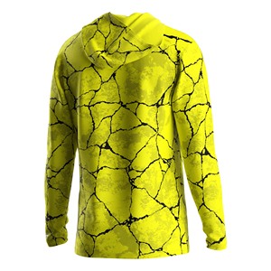 Camiseta de Pesca con Capucha para Hombre, Color Amarillo Fluorescente, UPF50+, Secado Rápido, Transpirable, para Pesca y Navegación en Verano - Product Image 3