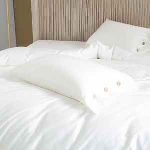 Luxury <strong>King</strong> <strong>Size</strong> 100% Cotton <strong>Duvet</strong> Cover Sets Five Star Hotel Style Solid White Woven Bedding Mattress <strong>Protector</strong> - Product Image 1