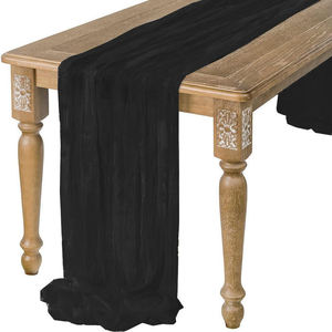 Chemin de table en gaze de coton tissée large, rustique, bohème, macramé, 100% polyester, durable, personnalisable - Product Image 5