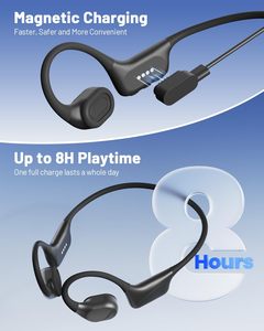 หูฟังแบบ OpenEar IPX8 สำหรับว่ายน้ำ ราคาประหยัด พร้อมการ์ด TF 16G หูฟังไร้สายแบบคล้องคอสำหรับวิ่ง ออกกำลังกาย หูฟังแบบ Bone Conduction - Product Image 6