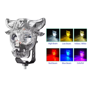 <span class=keywords><strong>Mini</strong></span> Faro Universal de Conducción, Doble Color Blanco y Amarillo, Foco LED con Luces Intermitentes Rojas y Azules, Lámpara Antiniebla Modificada - Product Image 2