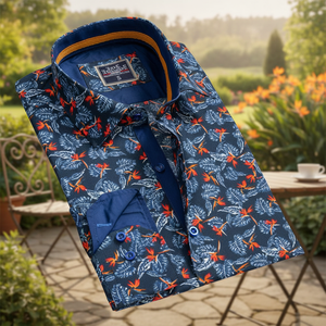 Chemise habillée décontractée pour homme Blue Bird 100% coton de haute qualité Printemps - Product Image 3