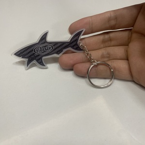 Стильный индивидуальный двухсторонний брелок с узором акулы из нержавеющей стали, кольцо для ключей для сумки, украшения на молнии автомобиля - Product Image 4