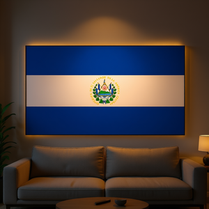 Bandera del Estado de El Salvador 335x200cm con Iluminación Decorativa - Product Image 1