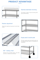 Étagère de stockage en acier au carbone à 5 niveaux avec roulettes pour solution de transfert de ligne de magazine SMT, chariot antistatique