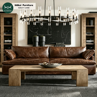Luxuriöses Modernes L-förmiges Ledersofa Wohnzimmermöbel Umweltfreundliches Plüsch-Design Massivholzrahmen-Sofa für Villa Büro Hotel