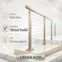 Système de balustrade en verre moderne SUS304 SUS316 avec main courante, balustrade d'escalier intérieure et extérieure pour terrasse extérieure