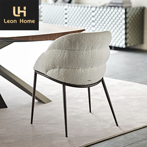 Silla con respaldo Premium Minimalista Moda Lujo Precio al por mayor Barato Pata negra Tela Sala de estar Restaurante Silla de comedor - Product Image 2