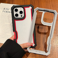 Coque de téléphone avec cadre de protection d'objectif, dos creux et coins renforcés pour iPhone 18 Pro Max 17