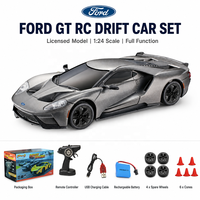 Coche de Derrape RC Ford a Escala 1:24 de Alta Velocidad, Control Remoto de 2.4 GHz, Luces LED, Neumáticos de Derrape para Diversión en Interiores y Exteriores, Regalo para Niños