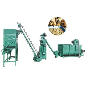 1 Ton Ringvijzel Feed Pellet Productielijn/Automatische 1000Kg/Uur Dierlijke Kippenvoer Pellet Machine/Feed Grinder Mixer