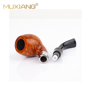 MUXIANG Wooden Tobacco Pipe Bent Type Solid Briar Wood Handcrafted Smoking Pipe For Men Gift - Product Image 5