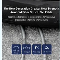 Zırhlı 4K8K H DMI 2.1 Aktif Optik TPU H DMI 2.1 Kablo 8K60 4K120 Sahne Kiralama LED Ekran AV Sistemi için Uzun Mesafe Kablosu