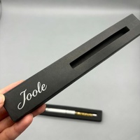 Boîte en carton noire personnalisée à tiroir long avec insert en mousse EVA pour l'emballage de stylos et pinceaux de nail art, logo imprimé sur mesure