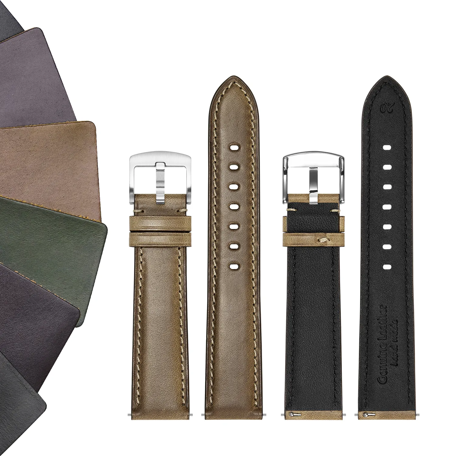 Horween Chromexcel Leather Watch Strap Replacement for Apple Watches and General Watches