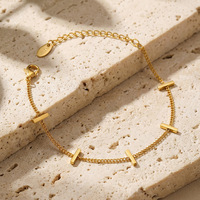Bracelet chaîne en acier inoxydable plaqué or, bijoux minimalistes tendance pour femmes, accessoires de mode quotidiens, vente en gros