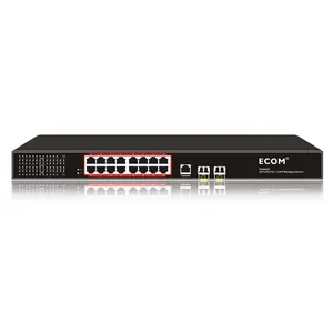 ECOM P3918GF 16*1000Mbps Portas PoE + 2*1000Mbps Portas SFP Uplink interruptor gerenciado VLAN Controle de fluxo PoE Relógio cão 400W