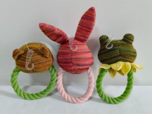 Venta al por mayor de dibujos animados coloridos diferentes animales en forma de juguetes de peluche para mascotas creativo perro masticar cuerda juguete lindo perrito juguetes con cuerda - Product Image 6