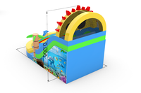 Toboggan aquatique gonflable durable avec piscine, équipement interactif de parc aquatique d'été pour enfants, idéal pour les aires de jeux commerciales