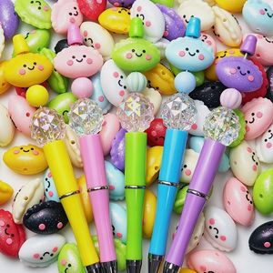 Cute Irregular Food Grade BPA Free Silicone Beads with Faces Multicolor for <b>Pen</b> Beads Jewelry Making DIY Crafts Baby Teething - Product Image 1