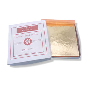 イミテーションゴールドリーフ卸売500枚パック14x14cmアートギルディングクラフトデコレーションブックレットゴールドリーフ - Product Image 1