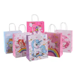 Recyclable Cartoon Paper Bag for Children's Candy Toy Gifts Festival Advertising Handbag Packaging